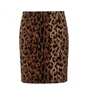 The Limited Black and Brown Leopard Print High Waisted Pencil Skirt Size 2